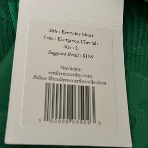 Emily McCarthy High-Rise Evergreen Cheetah Jacquard Shorts - Picture 10 of 10